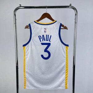 NBA 3 Paul Warriors Maillot blanc